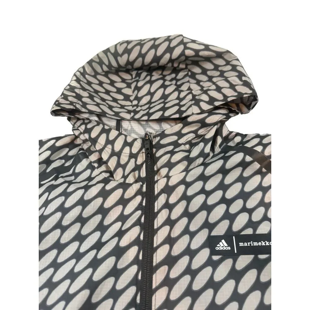 Adidas X Marimekko Marathon Waterproof Jacket Men’s Size Small Black Gray